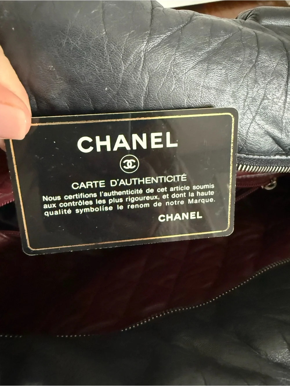CHANEL Black leather cocoon Tote